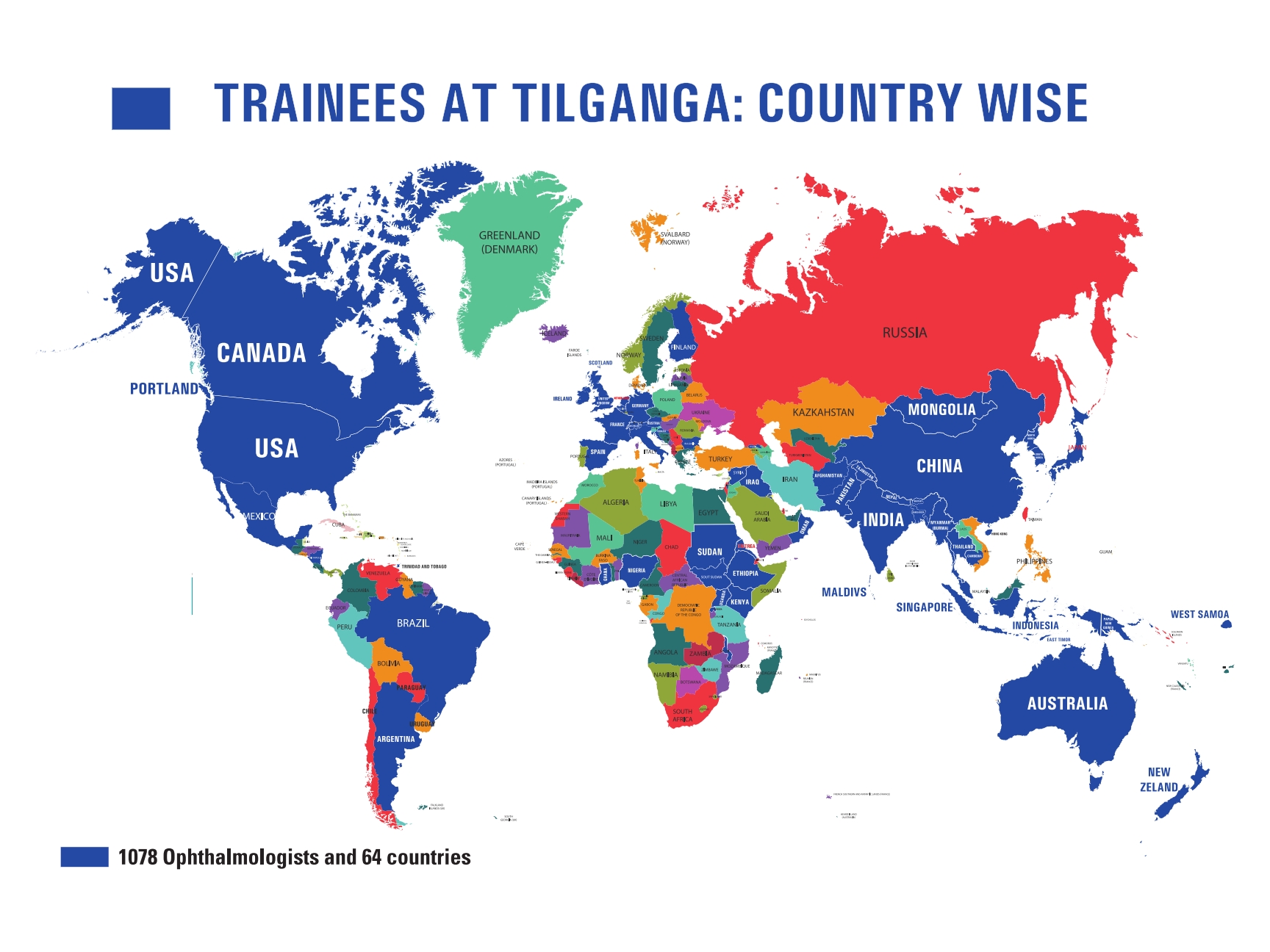 Fellows/Trainees at Tilganga Institute of Ophthalmology: Country Wise